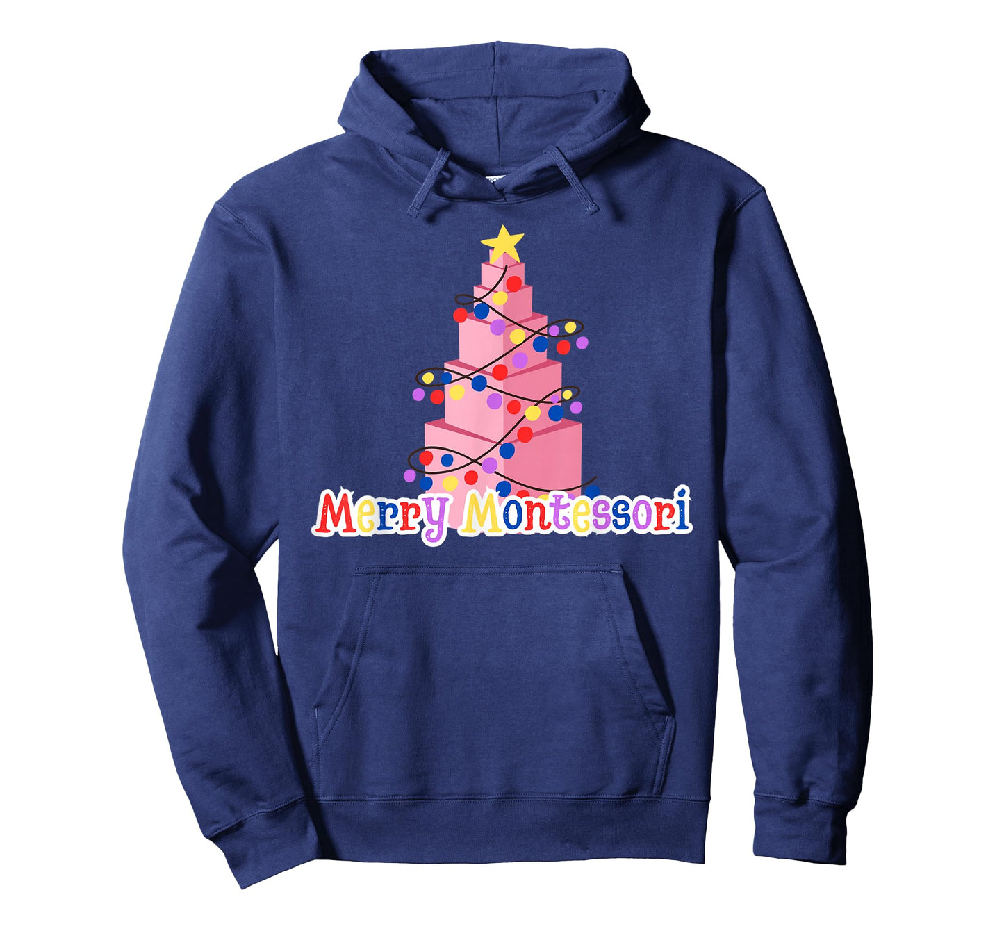 Merry Montessori Pink Tower Christmas Tree Teacher Shirt T-Shirt