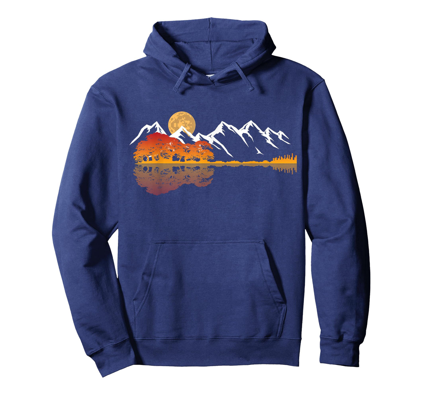 Guitar Lake Mountain Reflections Shadow Love Guitar Musician T-Shirt