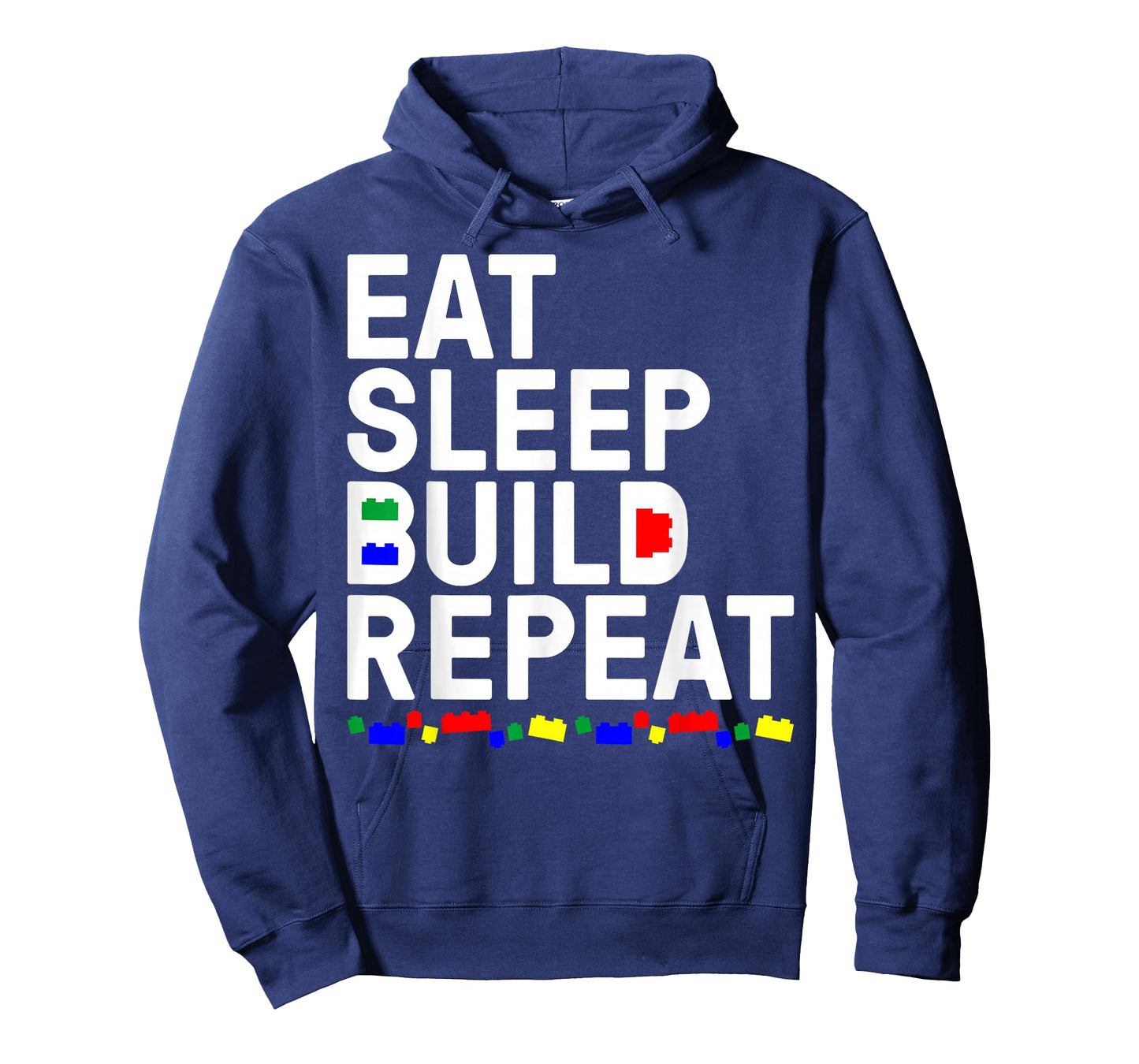 Funny Eat Sleep Build Gift Men Women Cool Blocks Building T-Shirt
