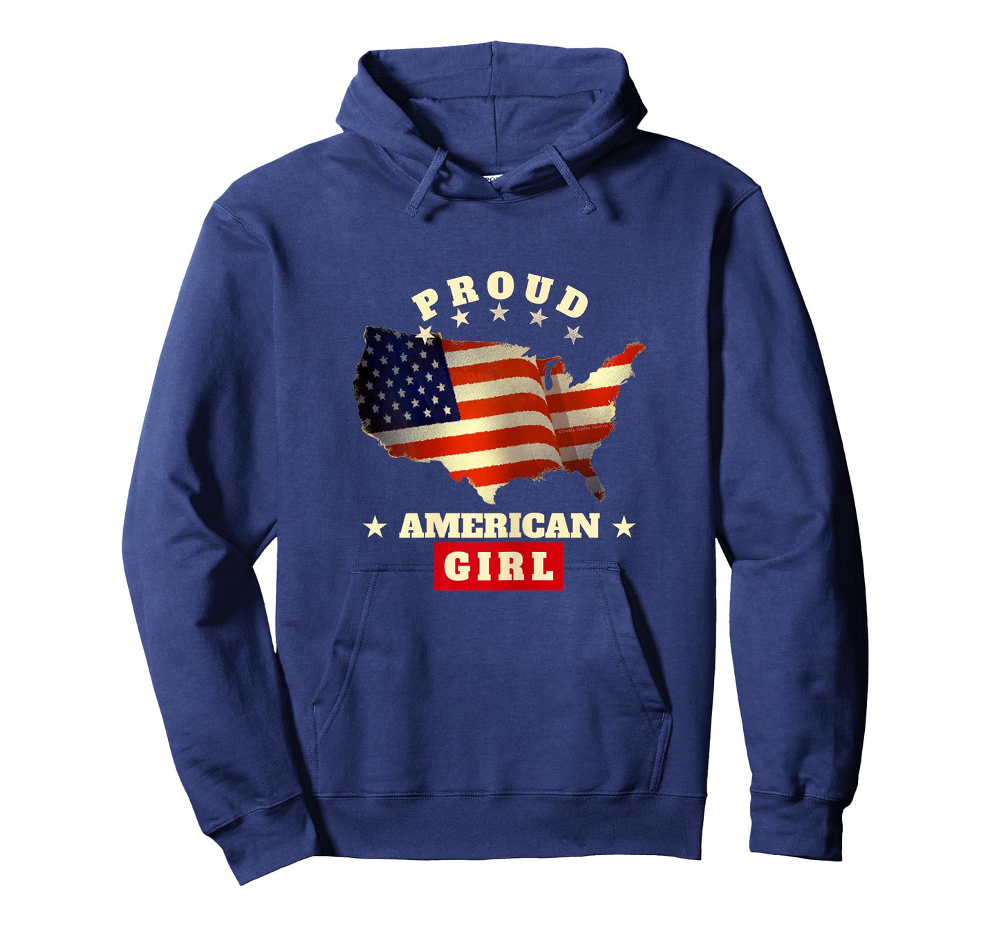 USA Flag Patriotic 4th of July Proud American Girl T-Shirt