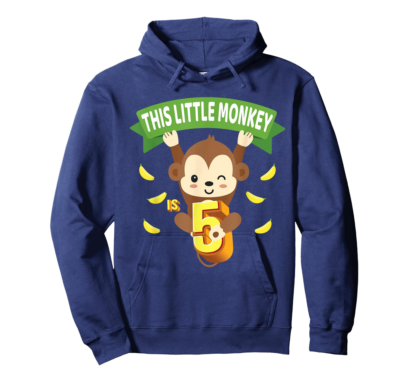 This Little Monkey Is 5 Years Old Kid 5th Birthday Monkeys T-Shirt