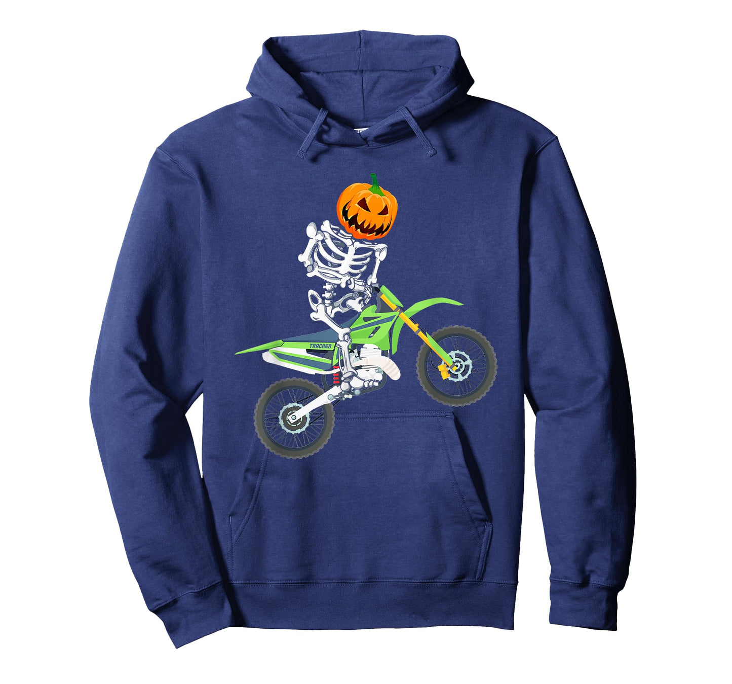 Skeleton Dirt Bike Halloween Pumpkin Motocross Biker T-Shirt