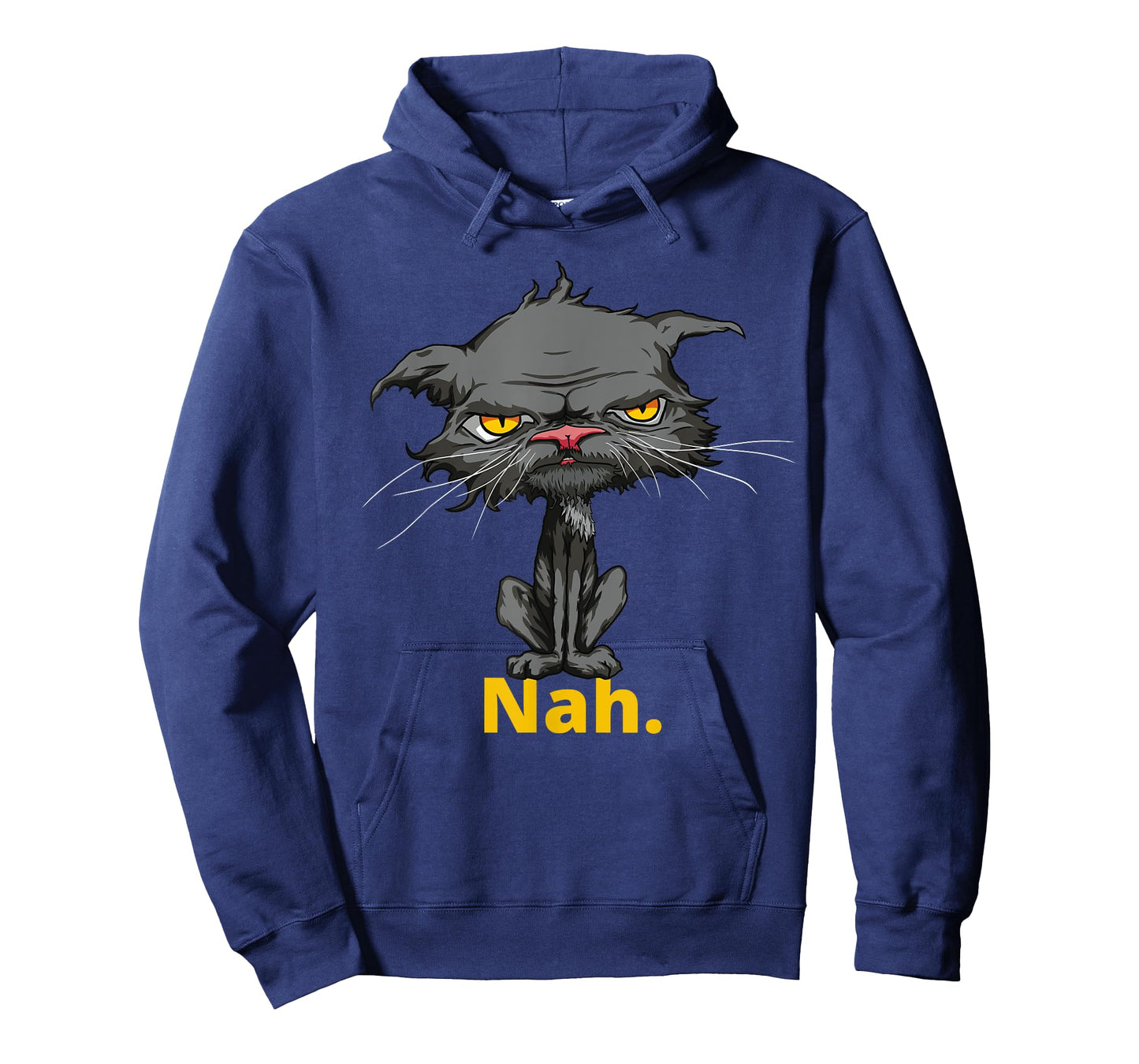 Cat Nah Funny Bored Cat Yellow Eyes Cat Lovers Kitten T-Shirt for Men Women Girls Kids