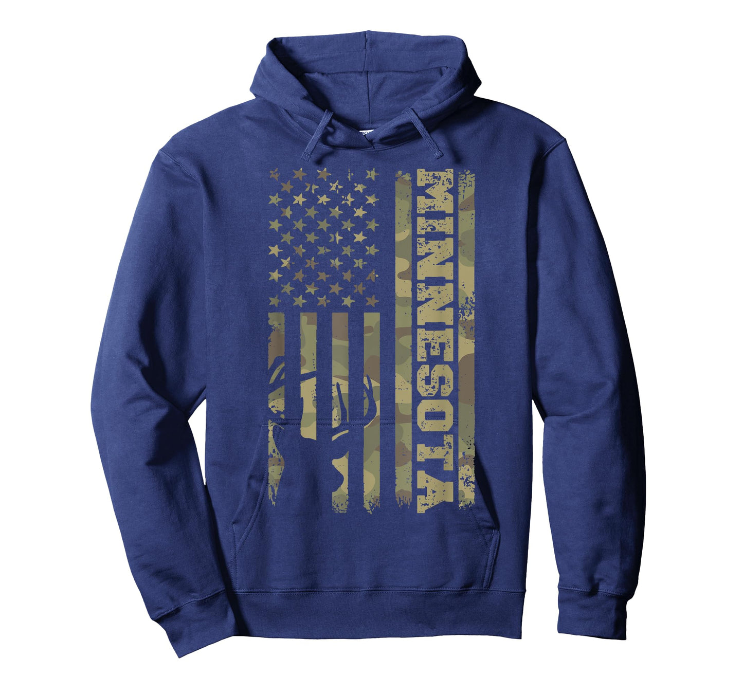 Minnesota Deer Hunter Vintage Deer Hunting Camo USA Flag T-Shirt for Women Kids Men