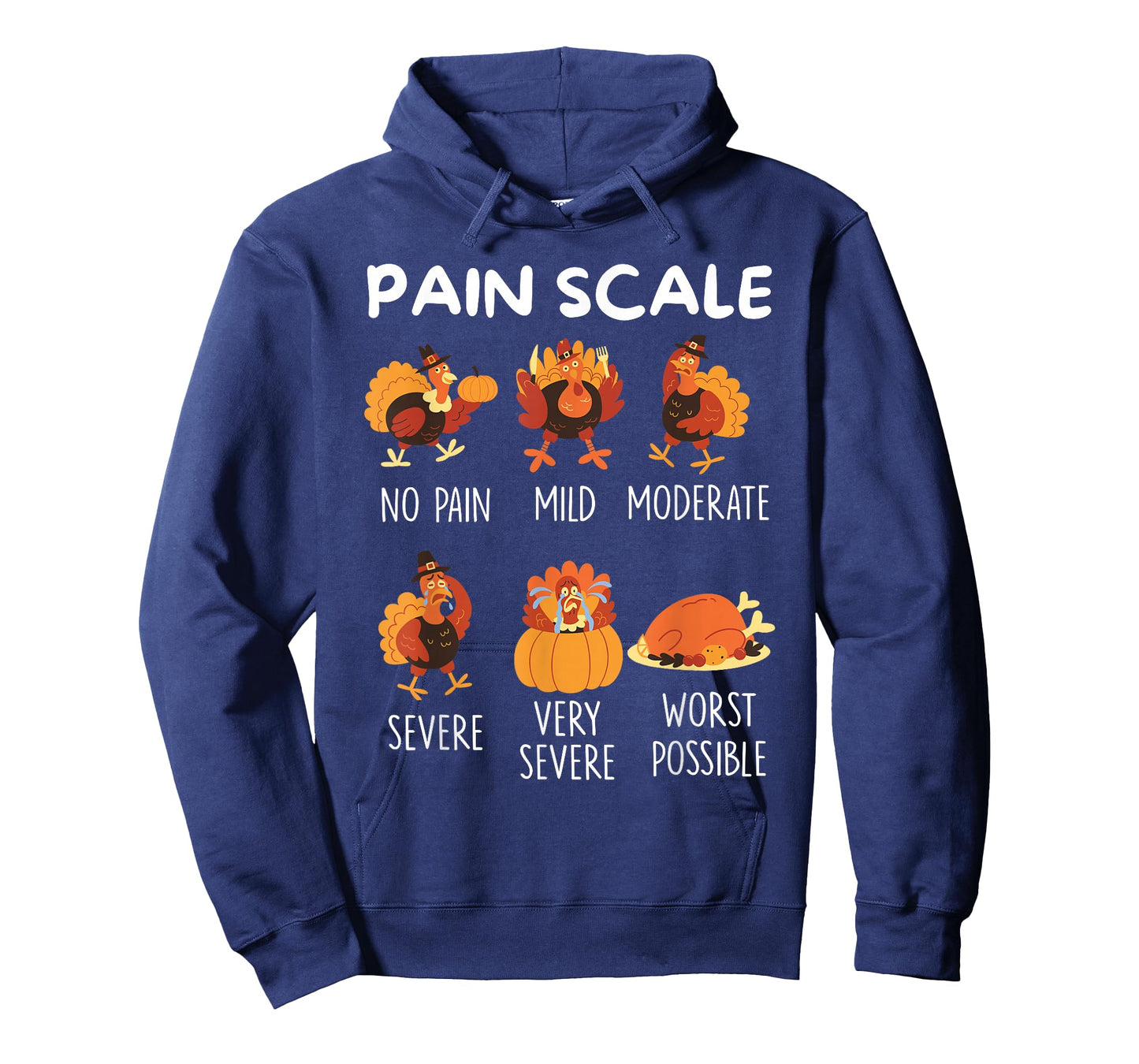 Funny Turkey Pain Scale Thanksgiving CNA ER Nurse Nursing T-Shirt