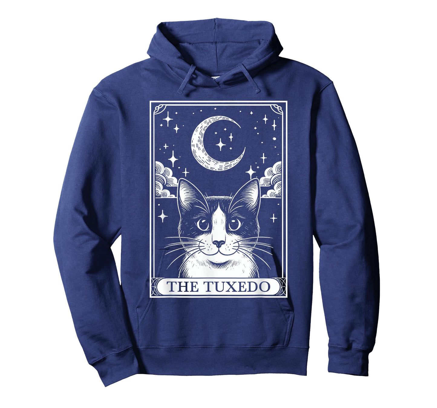 Tarot Card Vintage Crescent Moon Tuxedo Cat Mom Cat Lovers T-Shirt for Men Women Kids