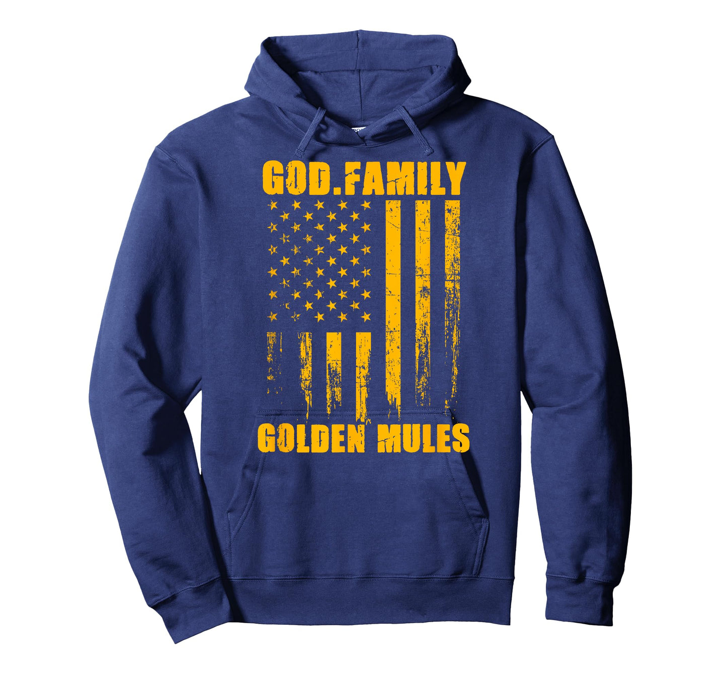 Solanco Golden Mules God. Family. Vintage USA Flag T-Shirt