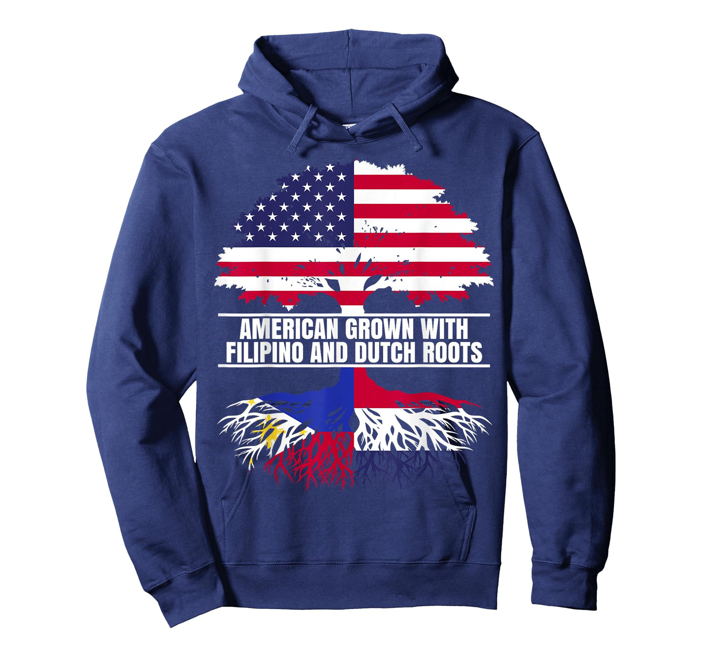 American Grown with Flag Heritage Filipino Dutch Roots T-Shirt