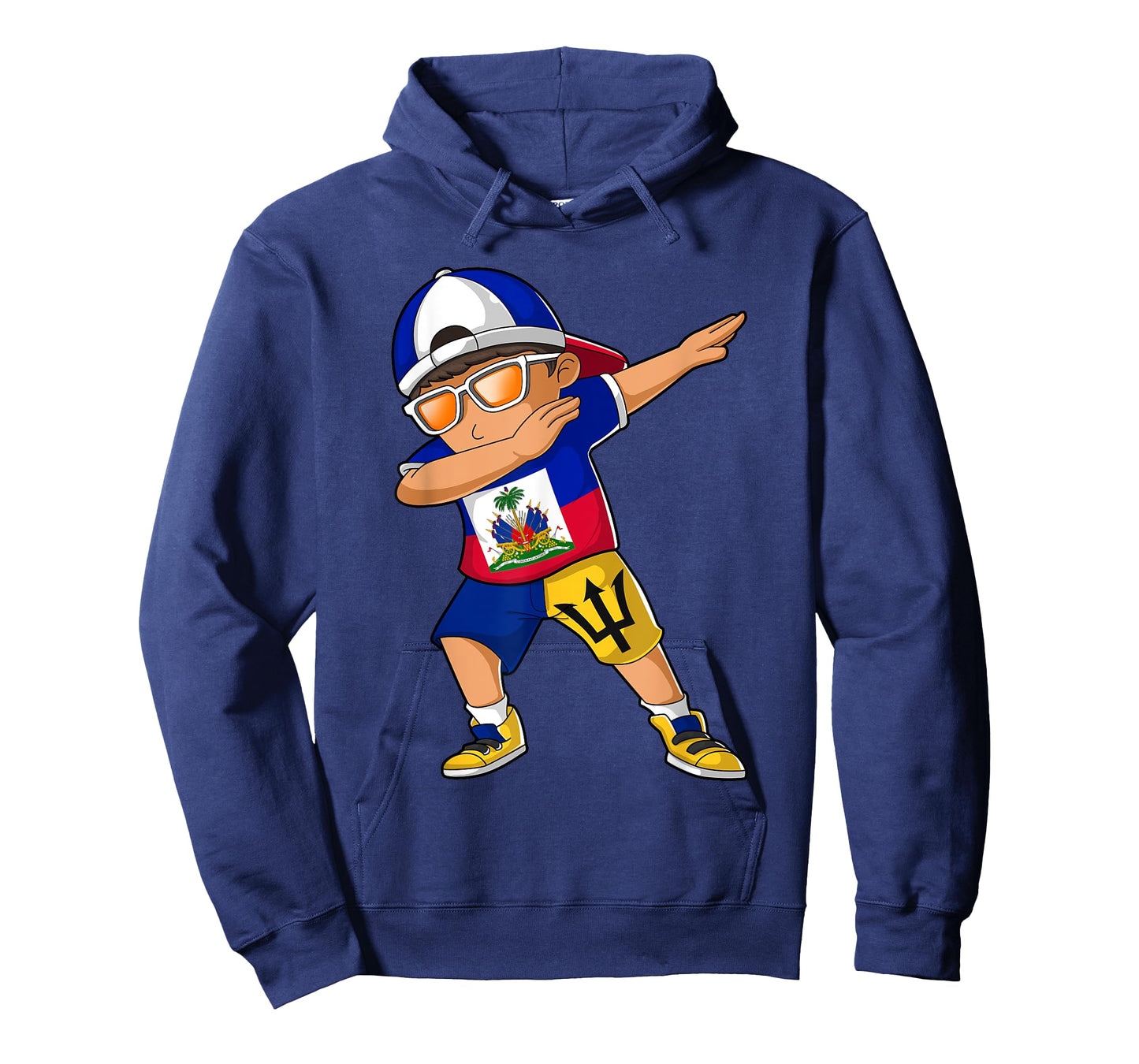 Half Haitian Half Barbadian Boy Haiti Barbados Flag T-Shirt