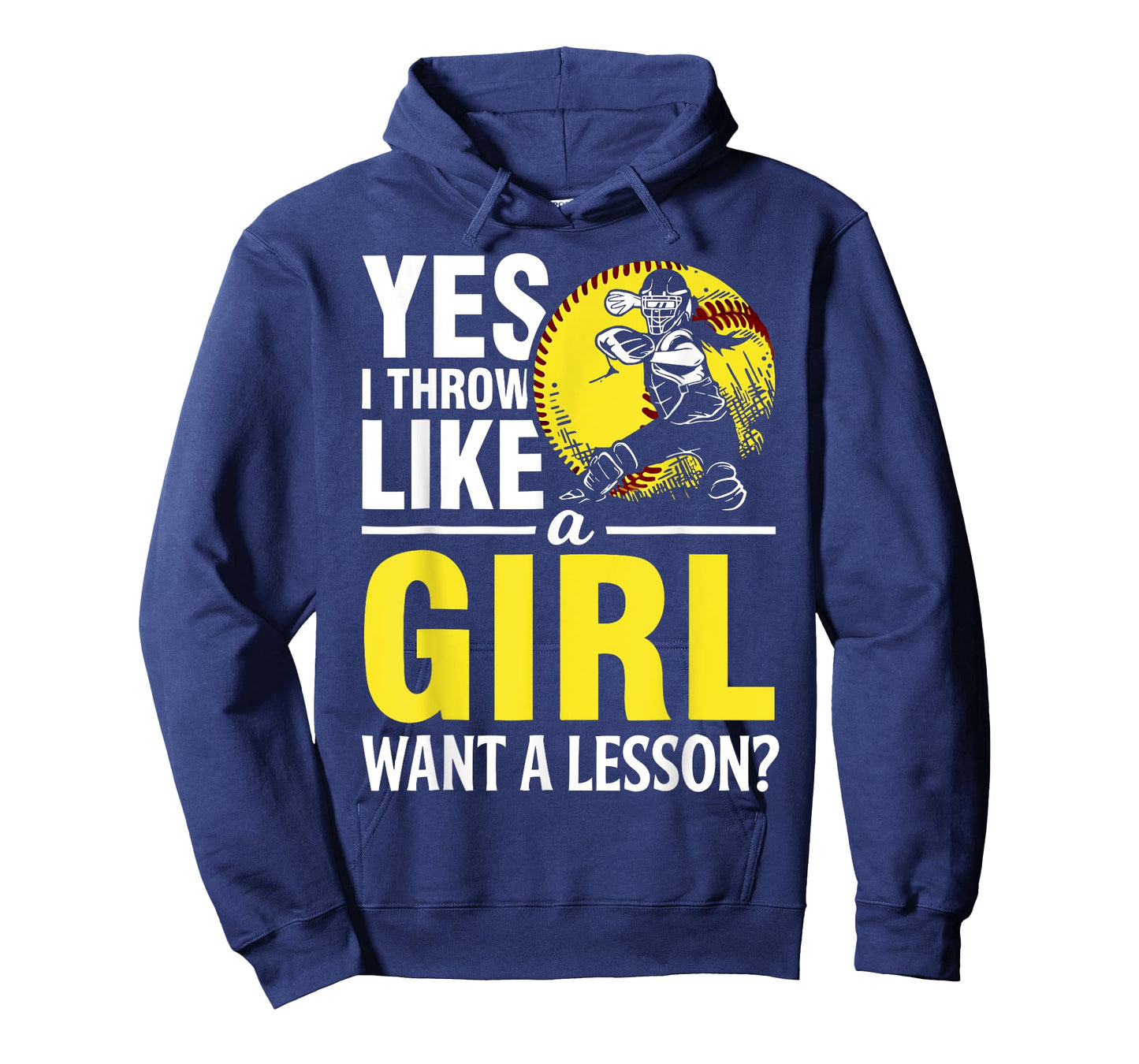 Funny Softball Catcher Yes Throw Like Girl Youth Women Gift T-Shirt