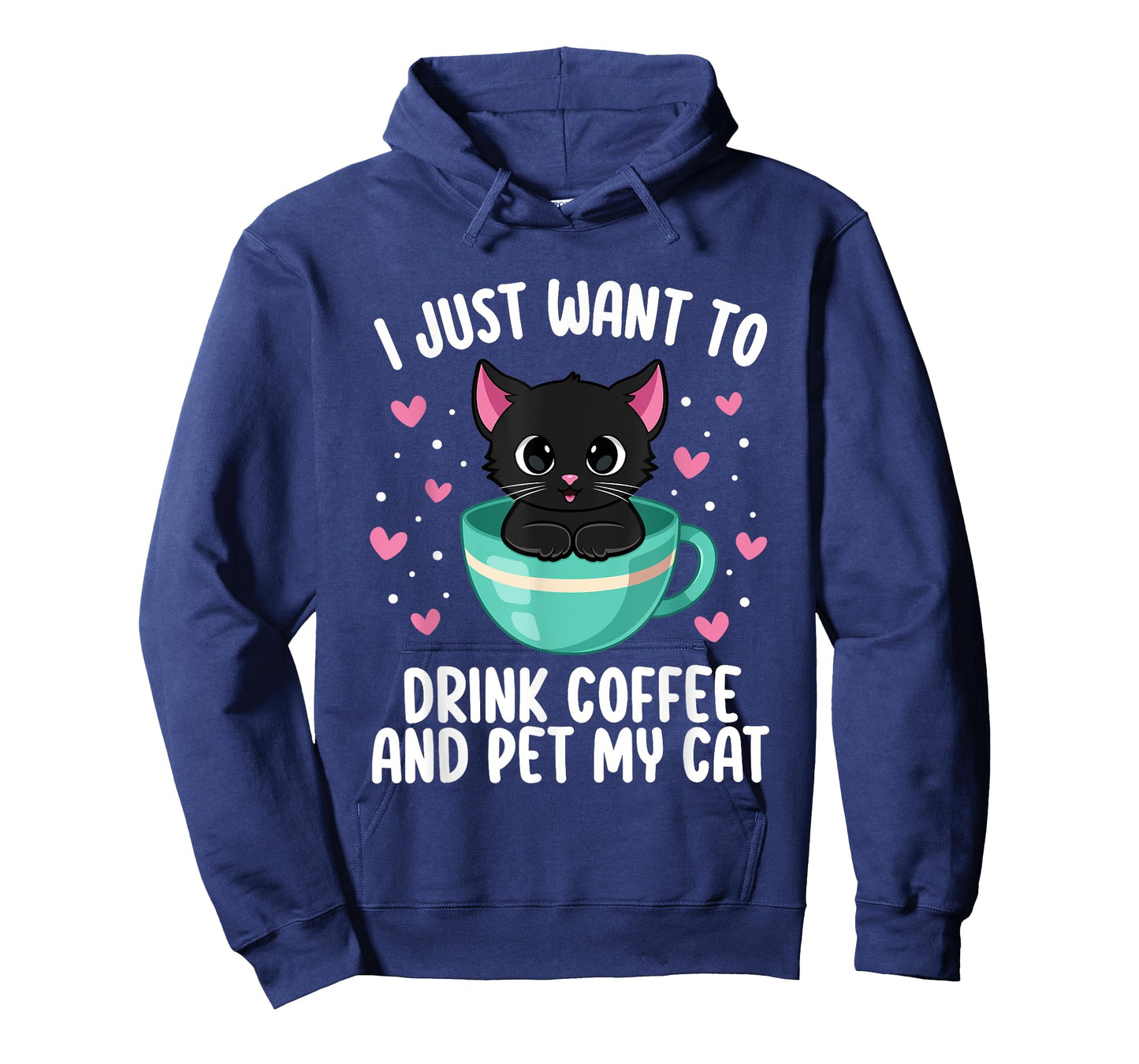 I Just Want To Drink Coffee Pet My Cat Coffee Lover Cat Mom T-Shirt for Men Women