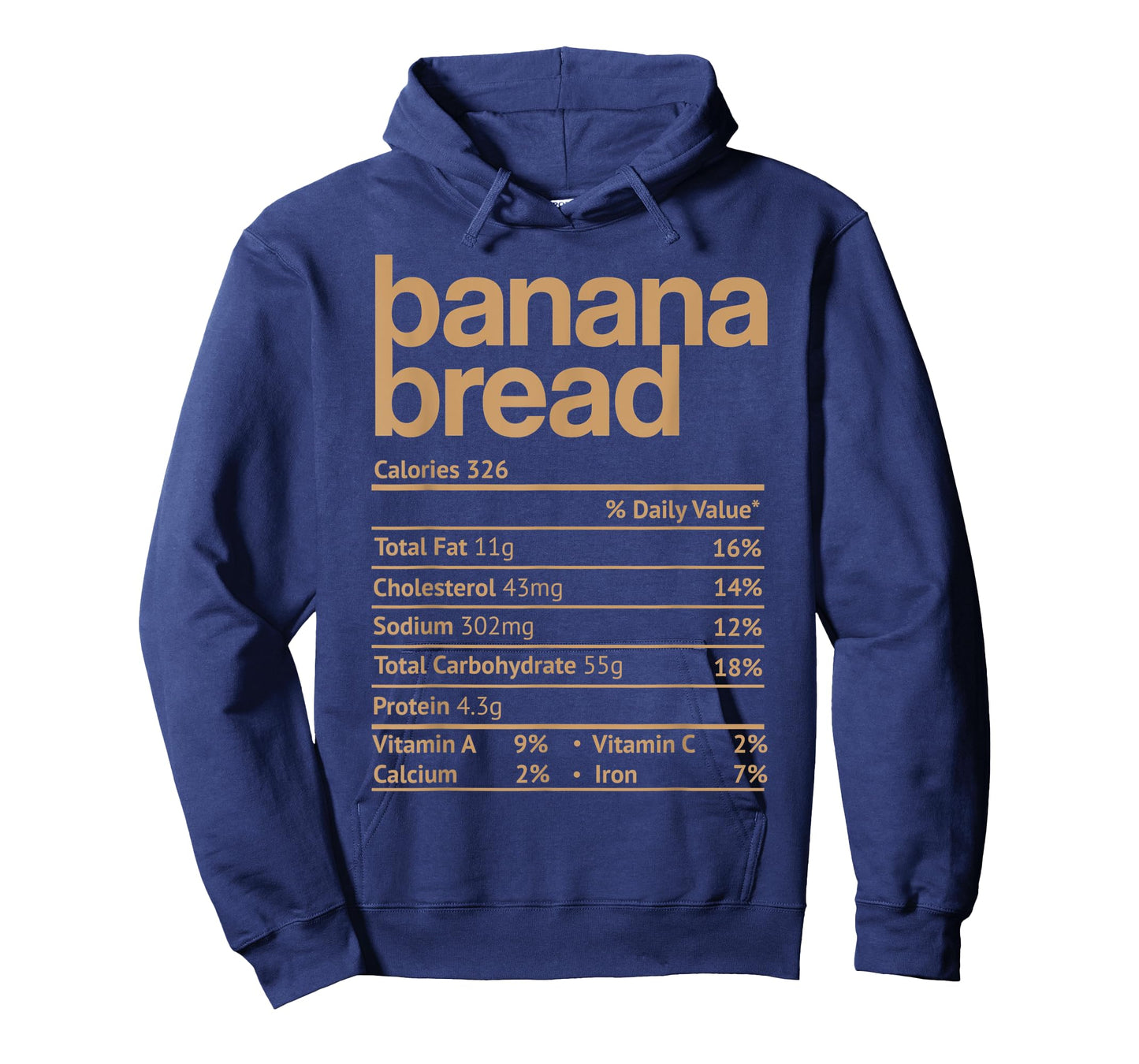 Banana Bread Nutrition Facts Funny Thanksgiving Christmas T-Shirt