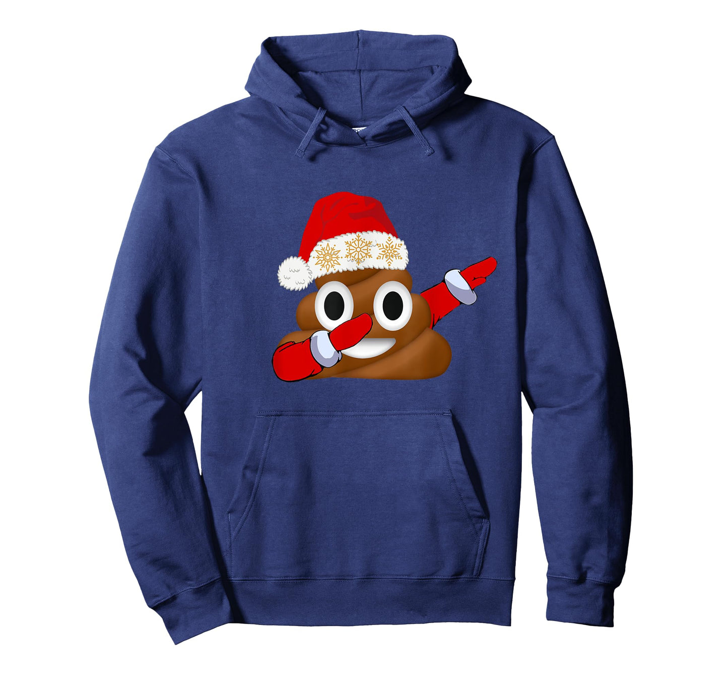 Funny Christmas Dabbing Poop with Santa Hat and Snowflakes T-Shirt