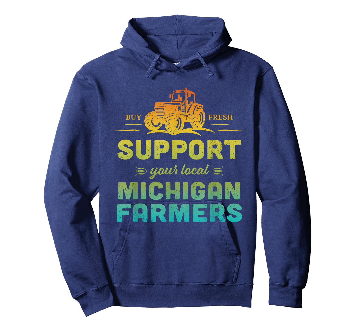 Michigan Farmers Local Market Farms Retro Tractor Souvenir T-Shirt