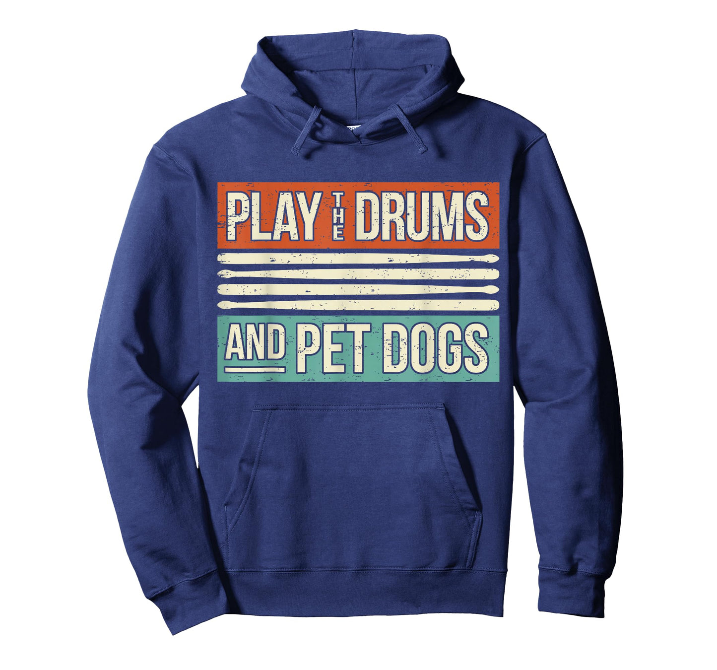 Retro Drummer Dog Owner Drumming Drums Percussion I Pet Dogs T-Shirt