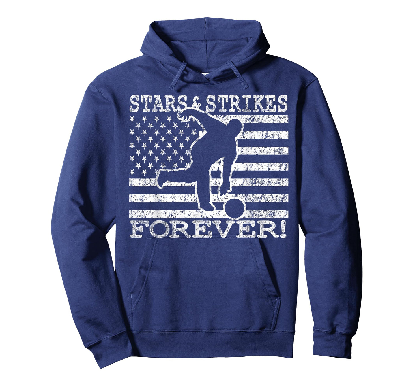 Stars and Strikes Forever Bowling American Flag Bowler T-Shirt