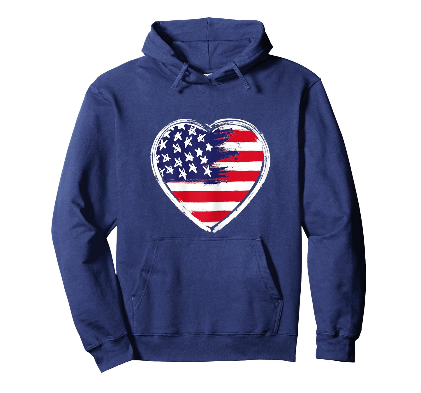 Heart US Flag 4th of July Patriotic American Stars Stripes T-Shirt
