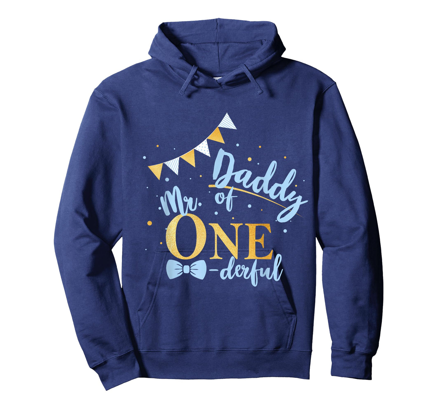 Daddy Of Mr One-derful Party Blue-Gold Dad Boy 1st Birthday T-Shirt