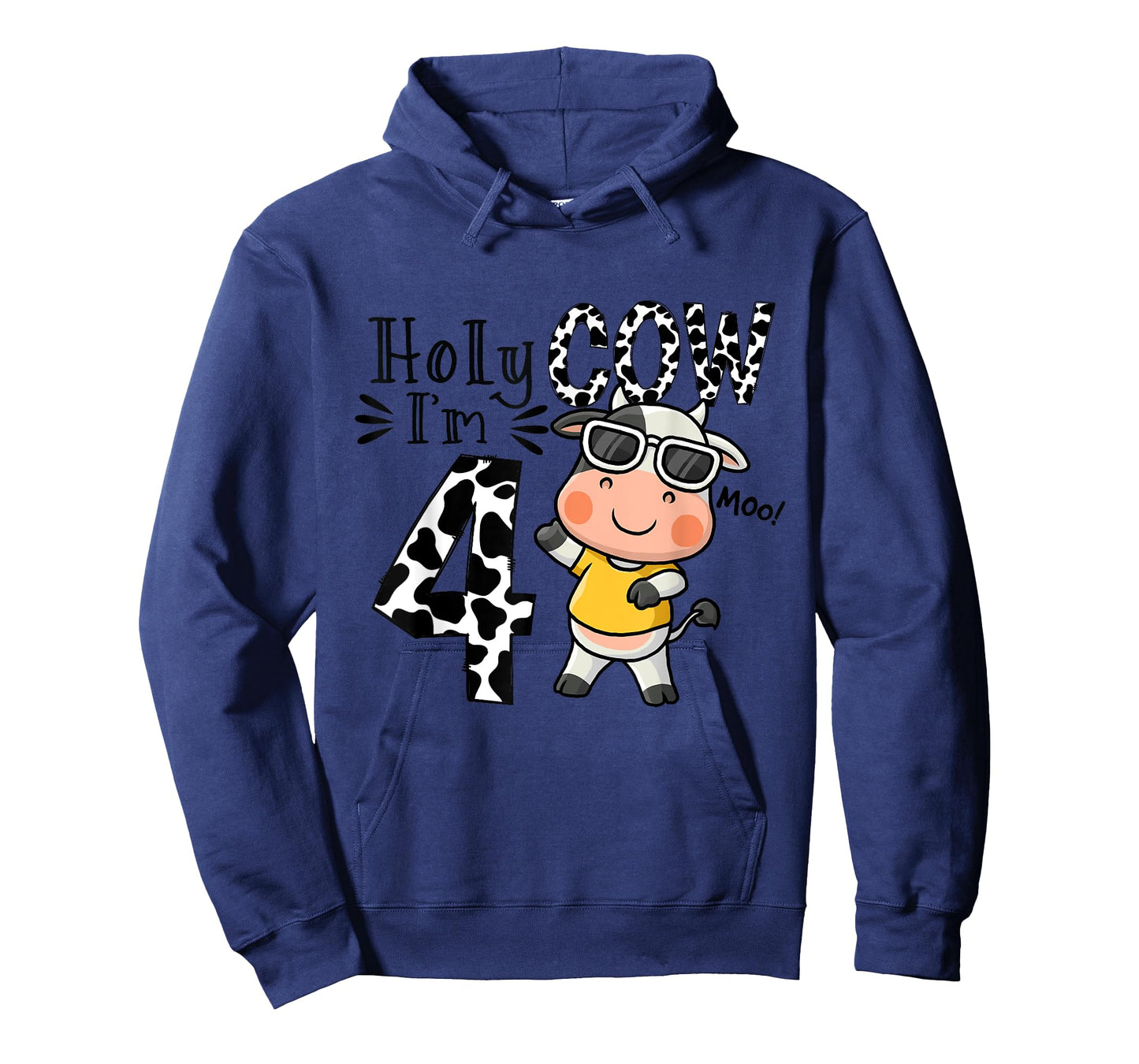 Cute 4th Cow Farm Animals Bday Holy Cow I'm 4 Birthday Boy T-Shirt