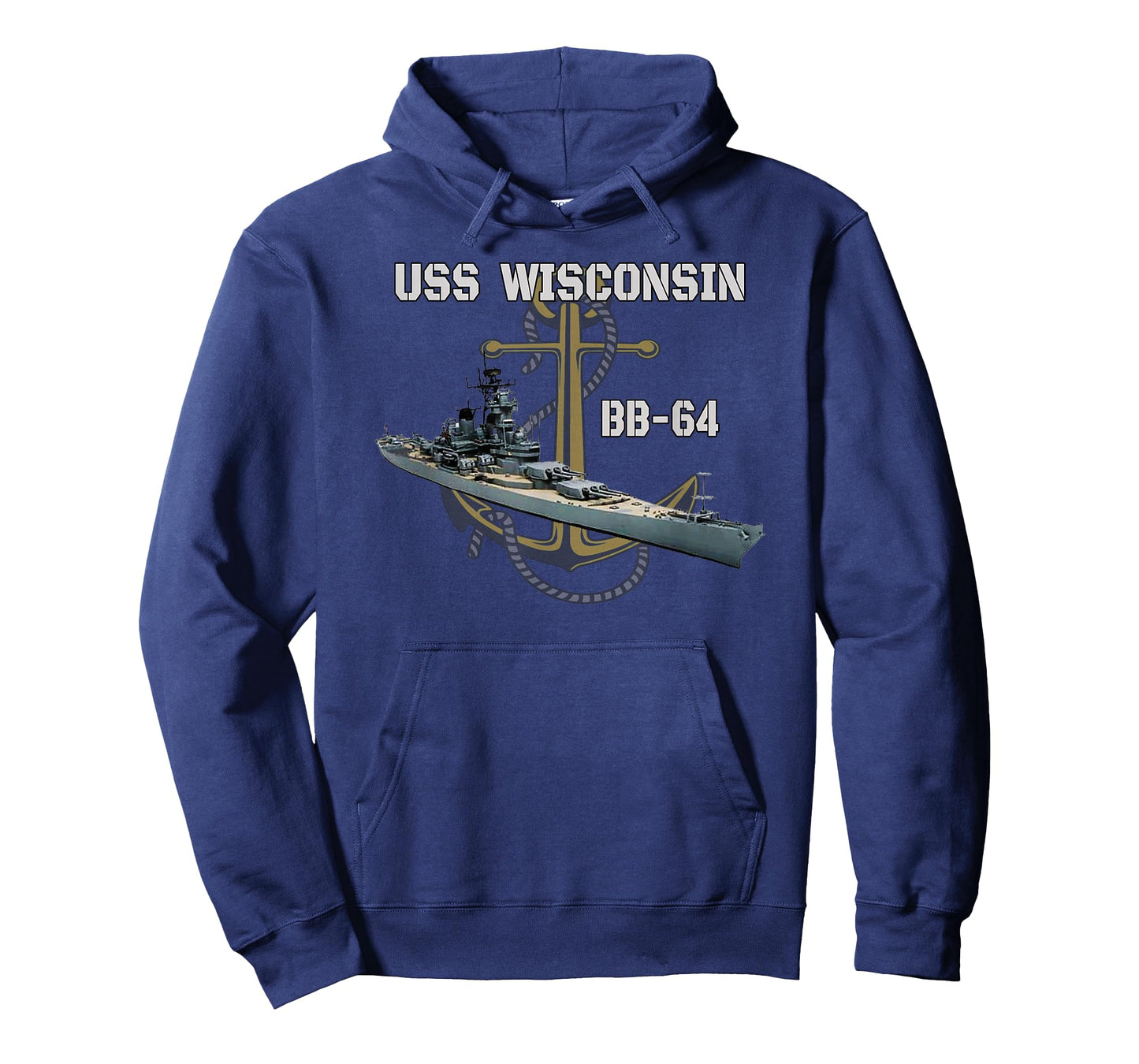 USS Wisconsin BB-64 Battleship WW2 American Warship Veterans T-Shirt