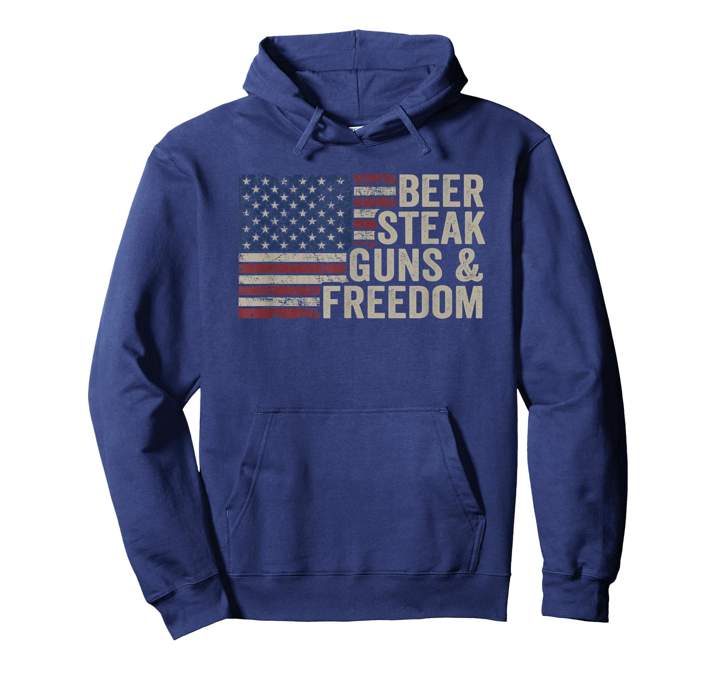 Beer Steak Guns & Freedom - 4th July USA Flag BBQ Drinking T-Shirt