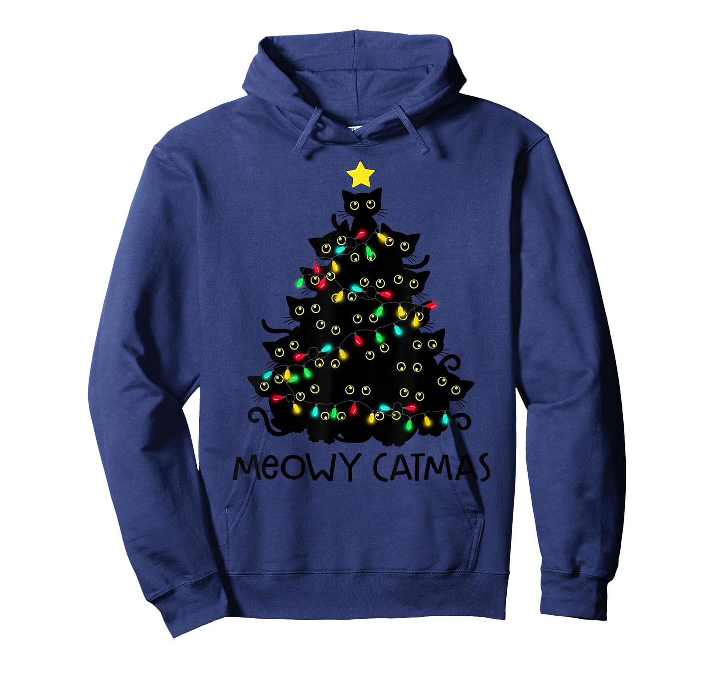 Merry Catmas Cat Christmas Tree Kids Girls Boys Meowy Catmas T-Shirt