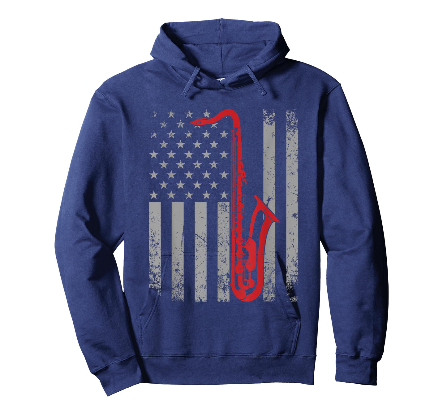 Saxophone Musician Jazz Music American Flag For Saxophonist Women Kids Men T-Shirt