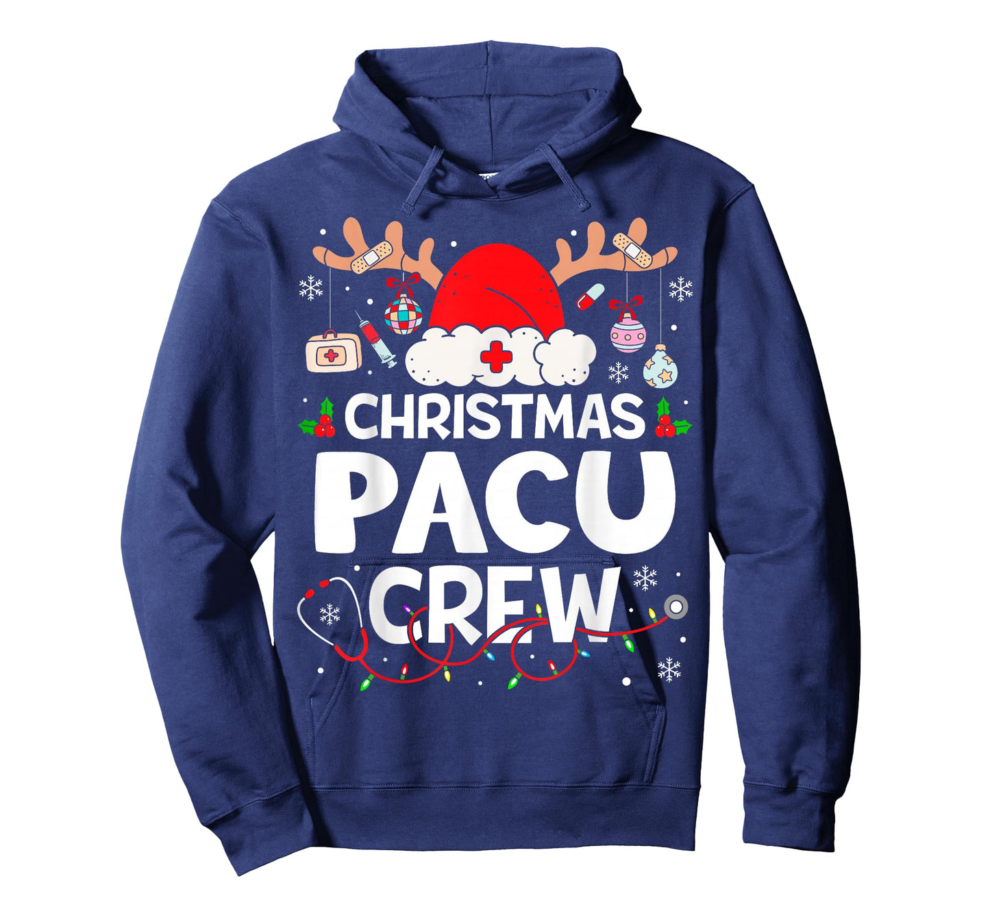 Christmas Pacu Crew Reindeer Santa Post Anesthesia Care Unit T-Shirt