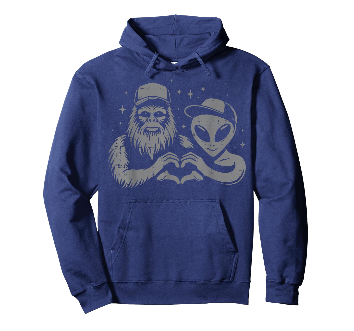 Bigfoot Sasquatch Alien Heart Selfie Funny Men Women Kids T-Shirt