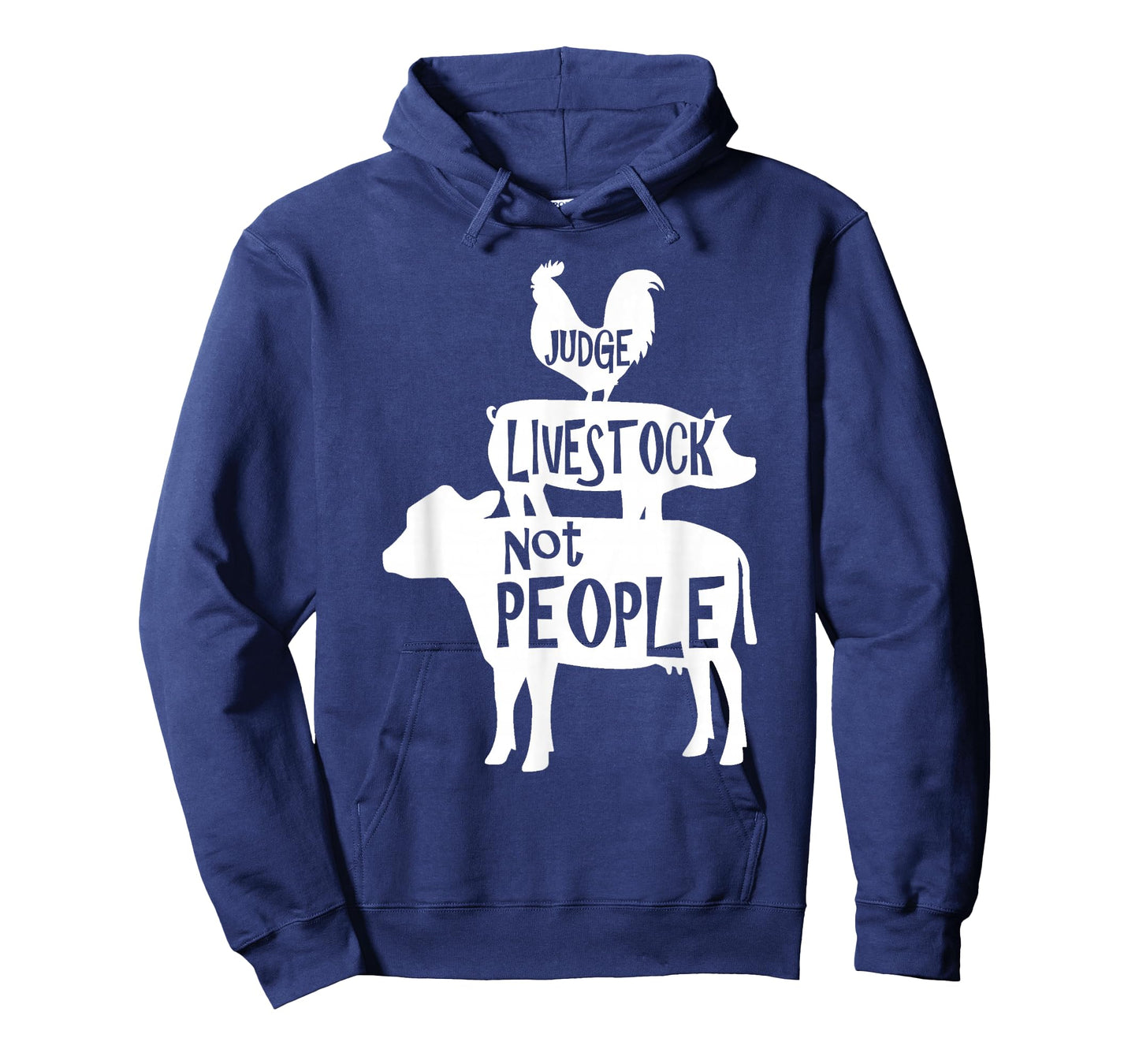 County Fair Designs Judge Livestock Not People Chicken Pig Beef T-Shirt - Black - Men's Small - Short Sleeve - Classic Fit - Cotton 65% Polyester 35%