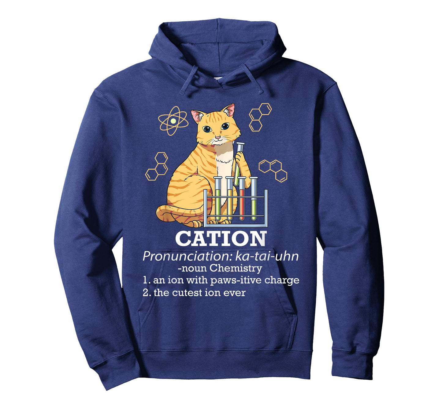 Cation - Funny Chemistry Humor Science Teacher Cat Pun Men Women Kids T-Shirt