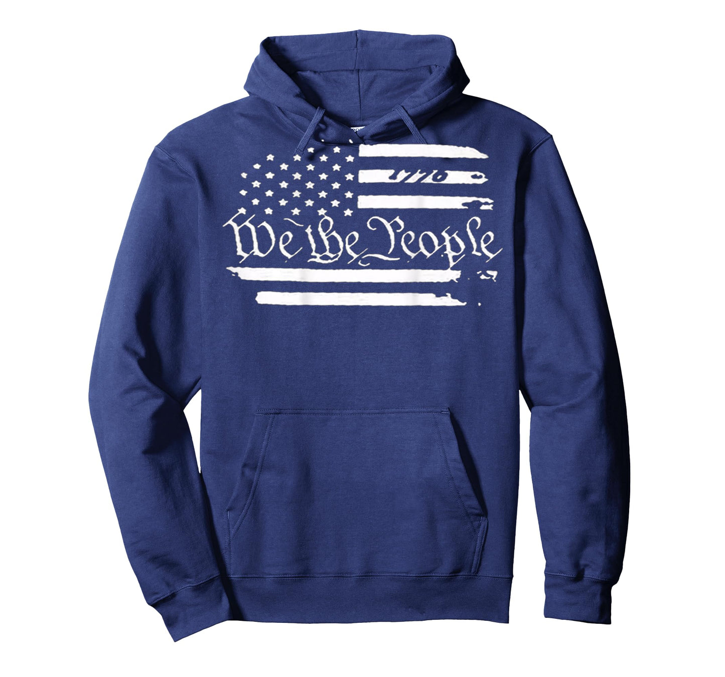 American Flag Patriotic 1776 We The People USA Print On Back T-Shirt