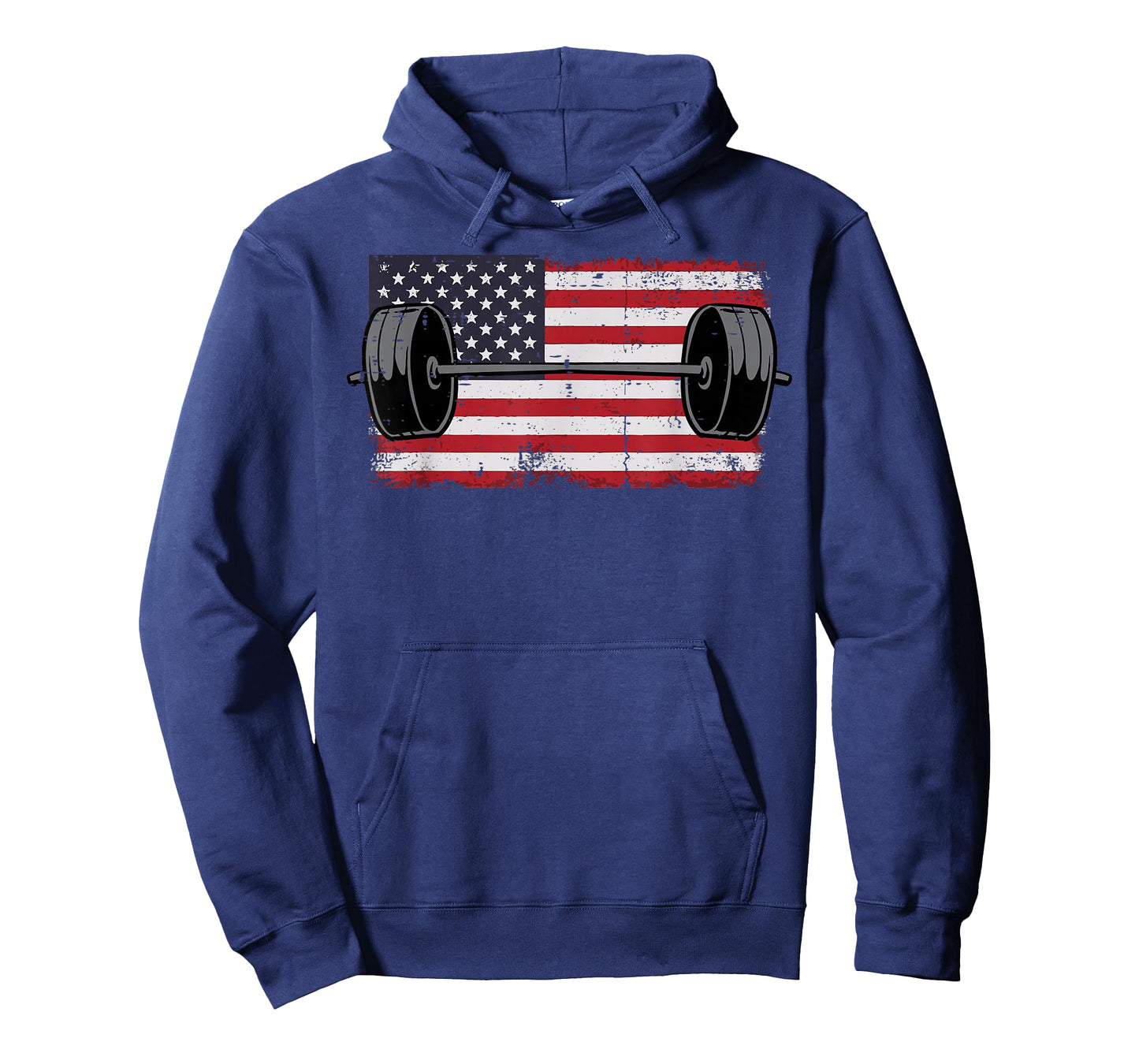 Gym Barbell US Flag Workout Deadlift Weightlift Men Women T-Shirt