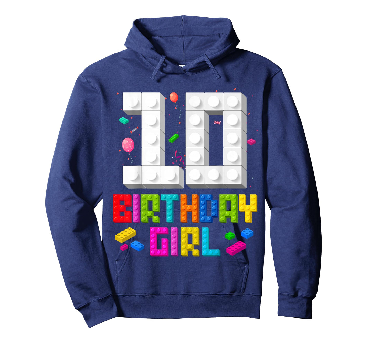 10th Birthday Girl Master Builder 10 Year Old Building Block T-Shirt