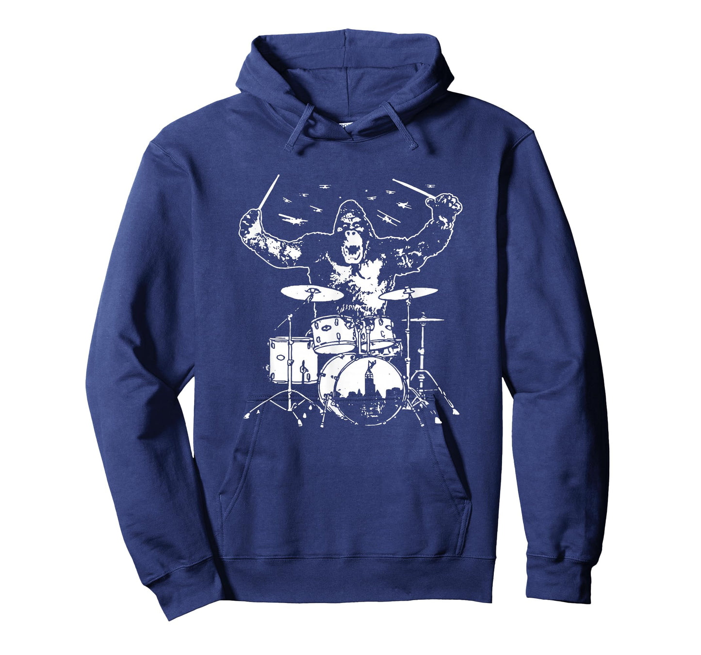 Funny King Rock Gorilla Monster Playing Drum Set Gift T-Shirt