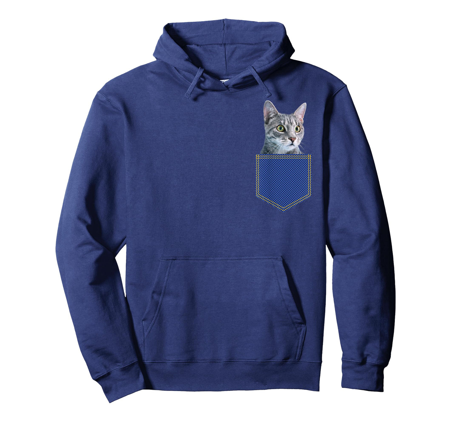 Gray Cat In A Pocket Cute Kitten Pocket Men Women Kids T-Shirt