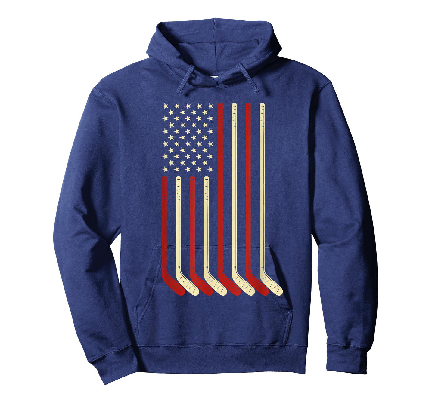 Hockey Goalie Gift USA Flag Hockey Stick Ice Hockey T-Shirt