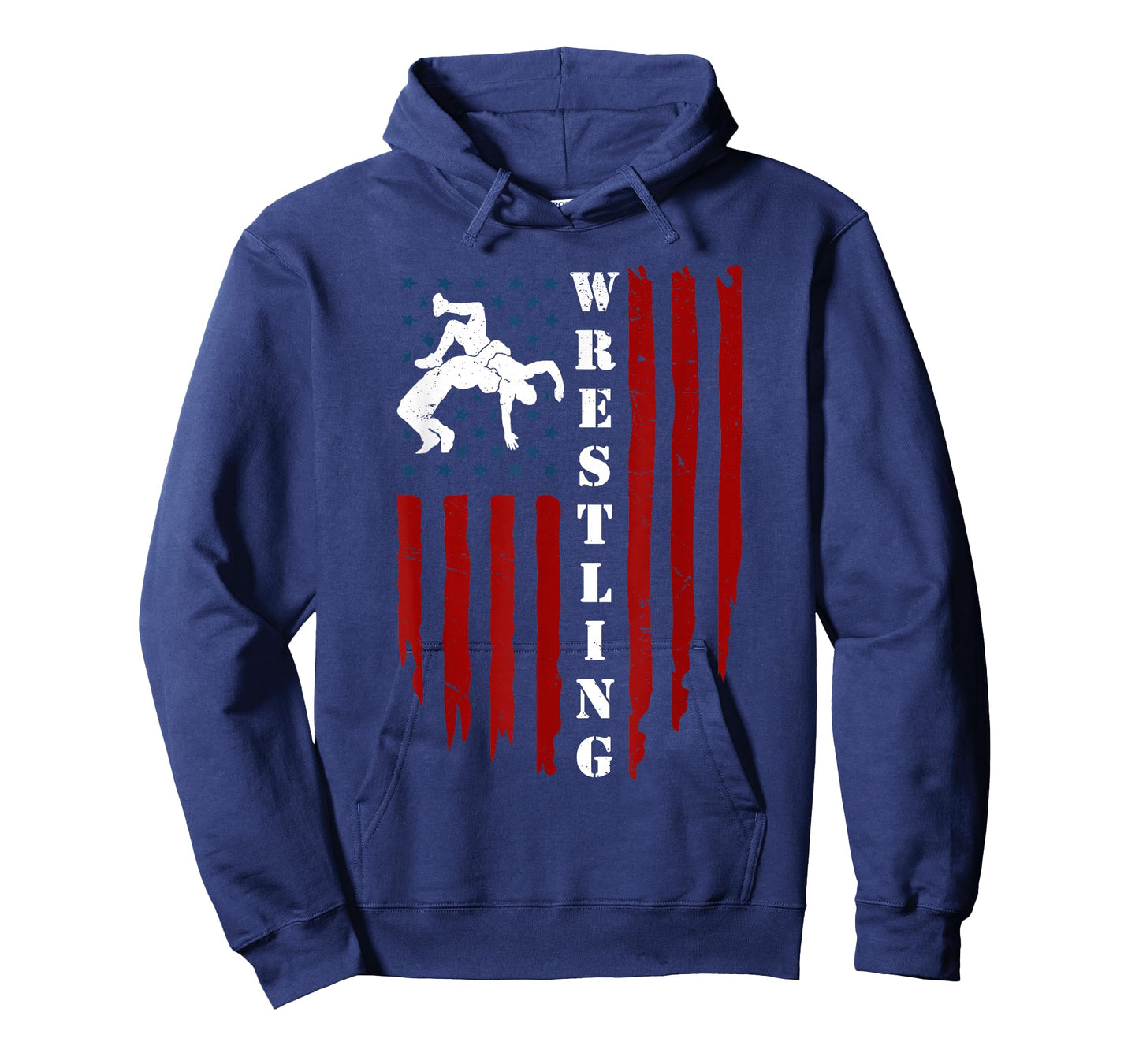 Vintage Wrestling American Flag Distressed Wrestle Coach T-Shirt
