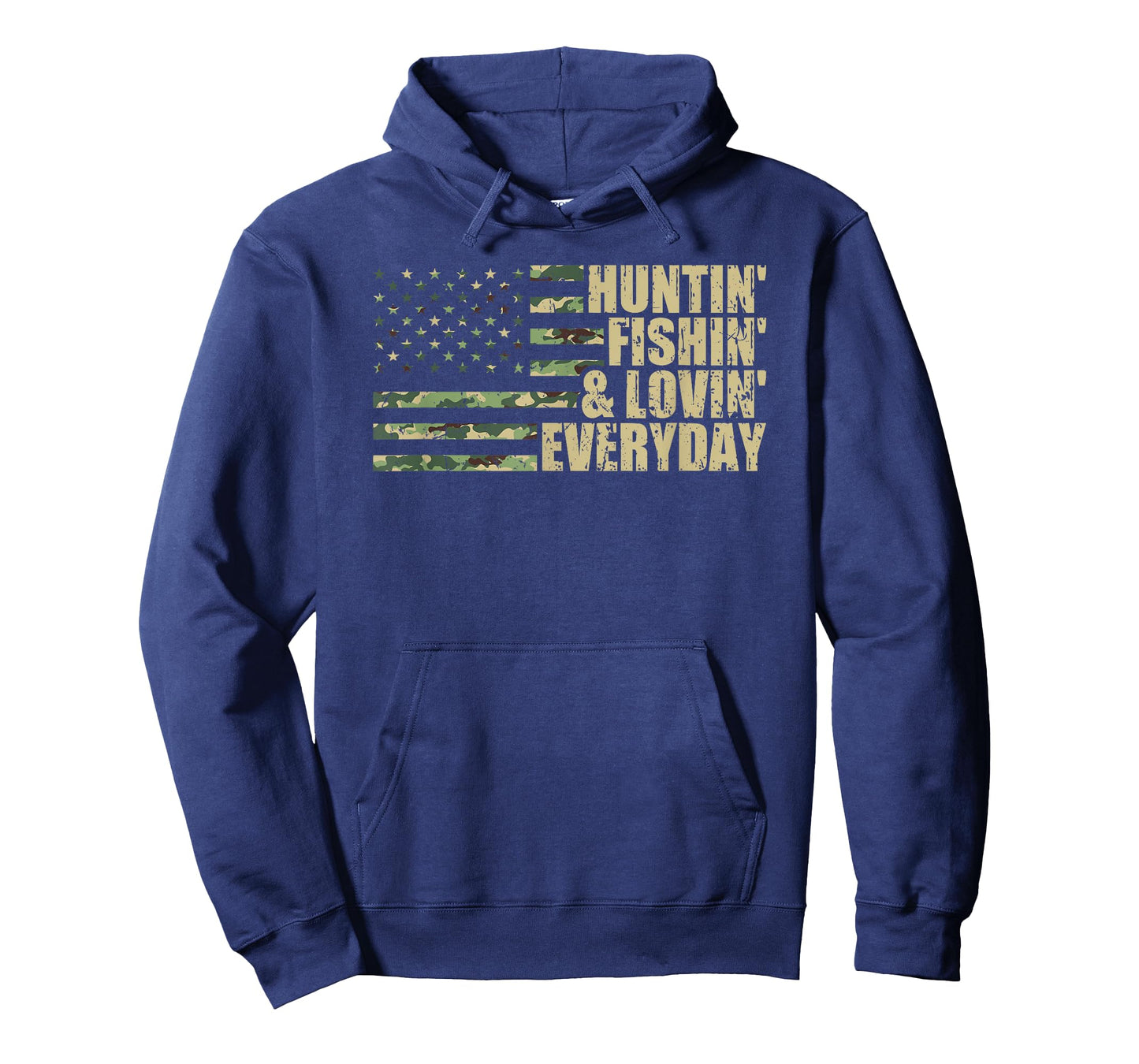 Huntin' Fishin' & Lovin' Everyday US Flag Hunting Fishing T-Shirt