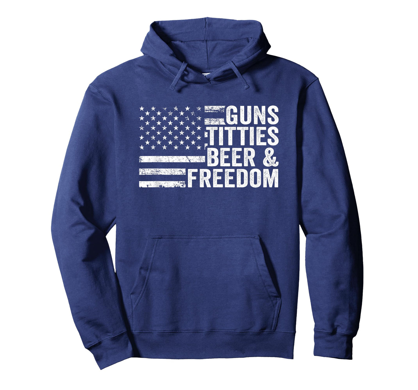 Guns Titties Beer & Freedom - Mens Funny Drinking USA Flag T-Shirt