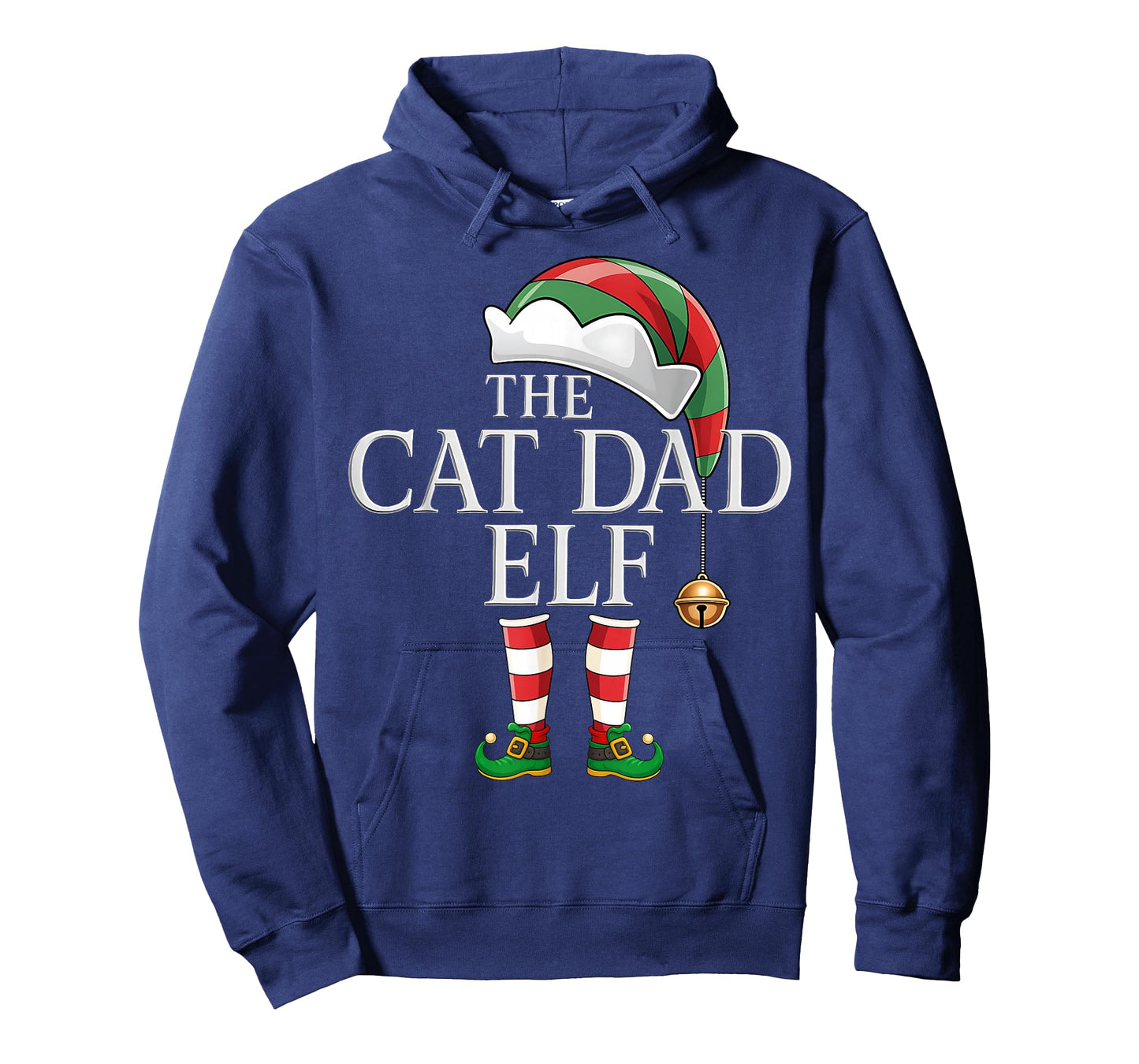 Cat Dad Elf Squad Christmas Matching Pajama Xmas Party Elf T-Shirt