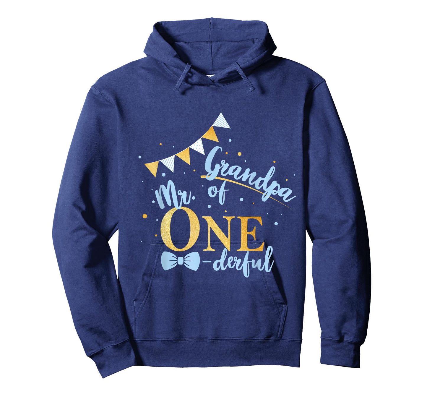 Grandpa Of Mr One-derful Party Blue-Gold Boy 1st Birthday T-Shirt
