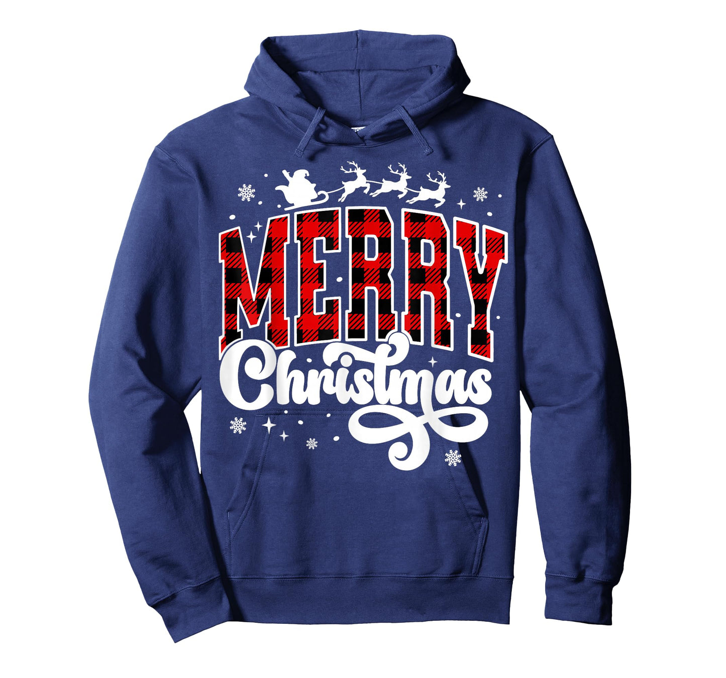 Merry Christmas Buffalo Plaid Red Santa Family Xmas Pajamas T-Shirt