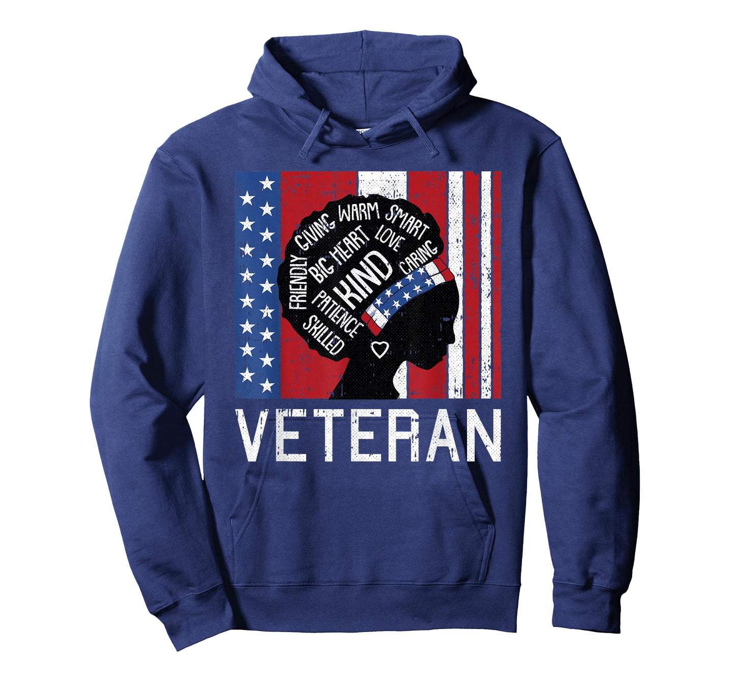 Afro Woman American Flag Veterans Day Army Military Wife T-Shirt