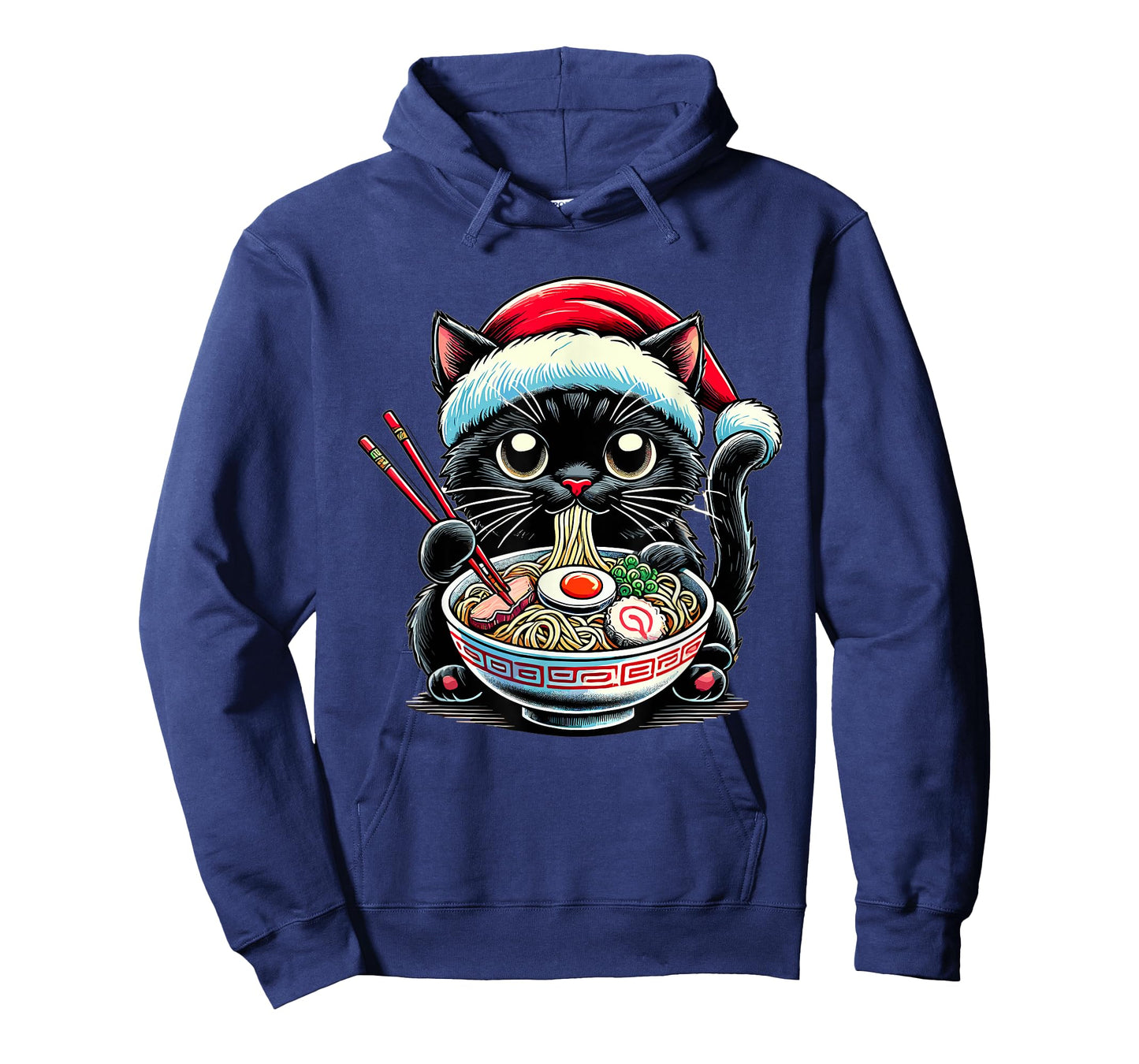 Cat Ramen Santa Hat Japanese Christmas Xmas T-Shirt