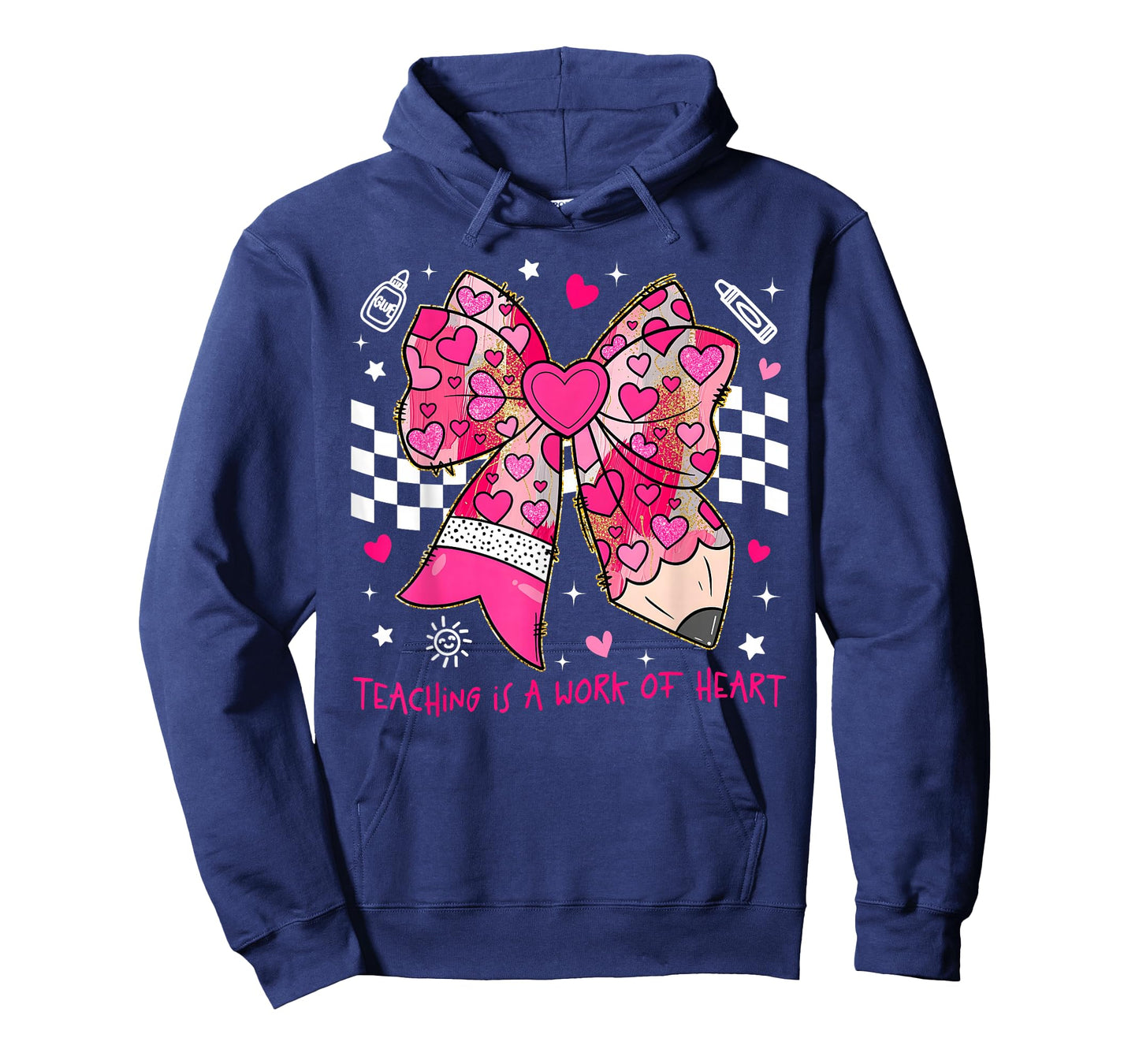 Valentine Teaching is A Work of Heart Pencil Bow Teacher T-Shirt