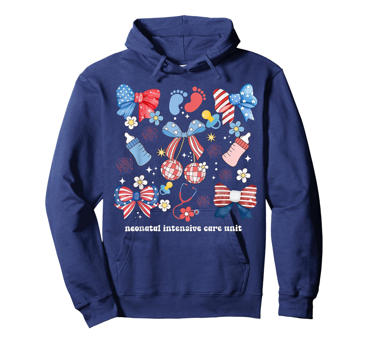 4th of July Neonatal ICU Nurse Coquette Bow NICU Nursing Women Men T-Shirt
