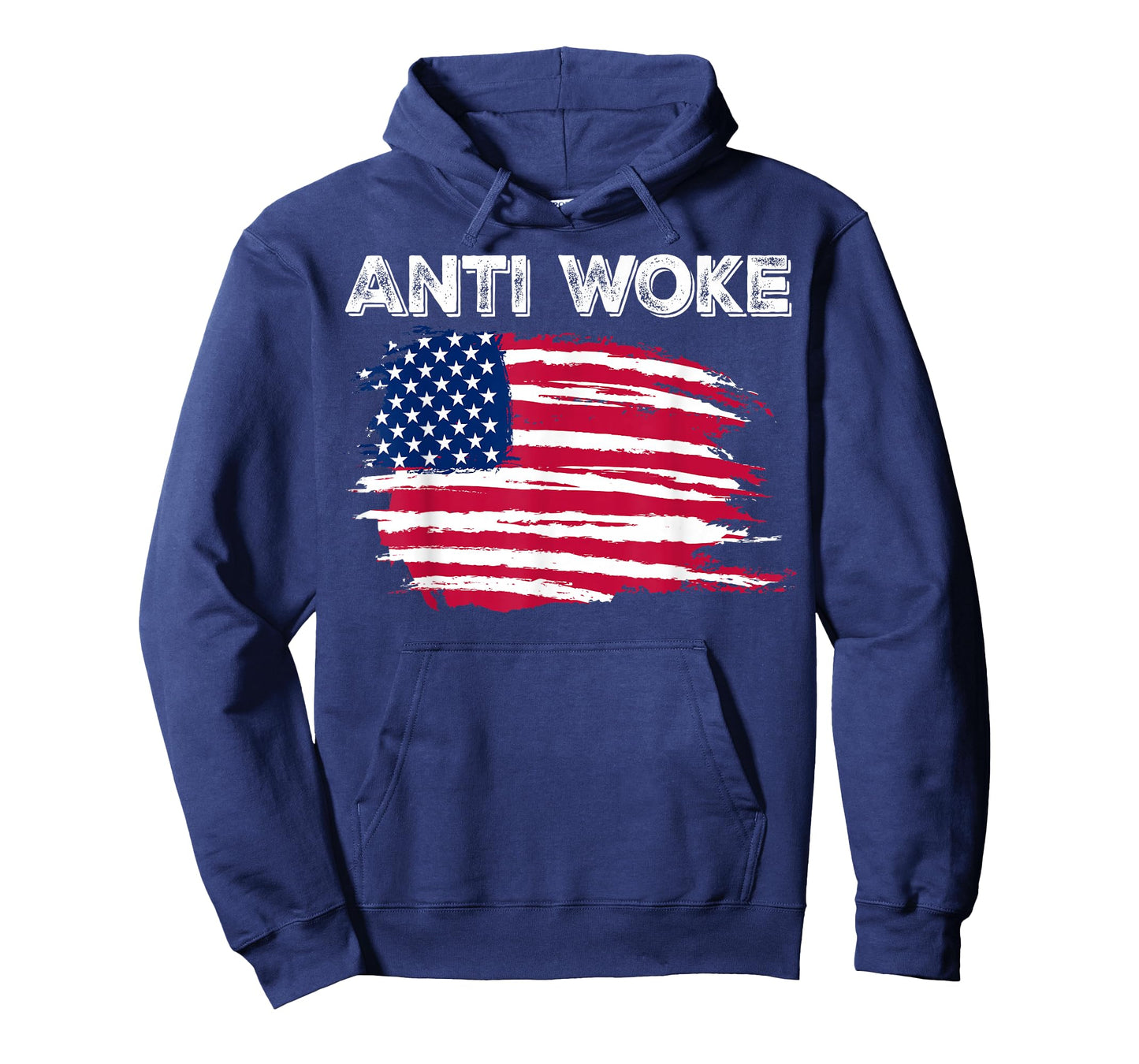 Anti Woke American Flag T-Shirt, Small, Black
