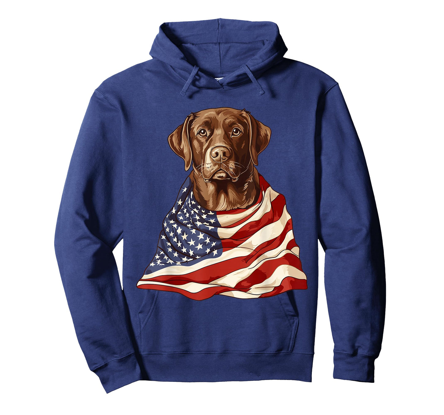 Brown Labrador with american flag T-Shirt