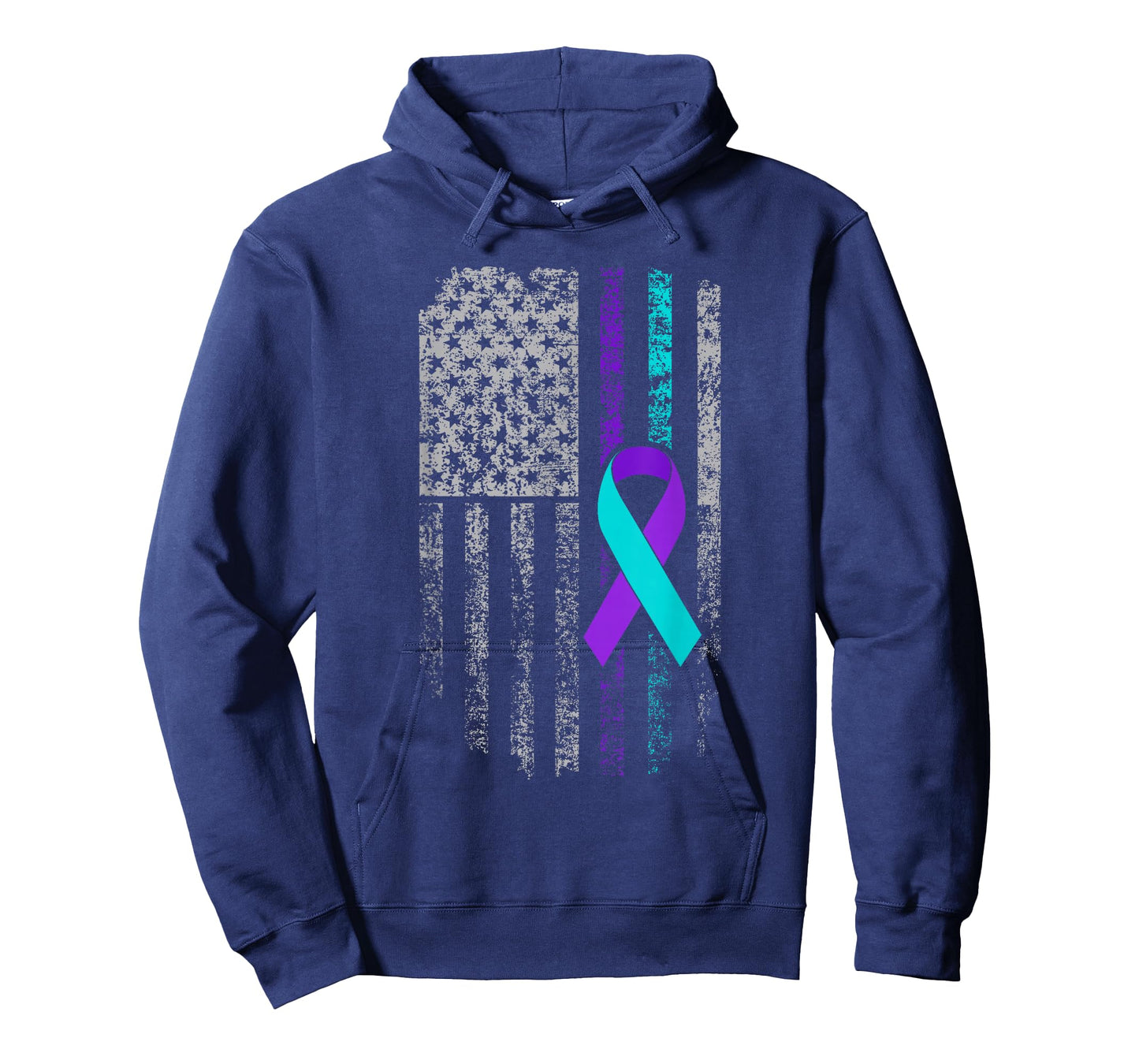Suicide Prevention Awareness American Flag Ribbon Support T-Shirt